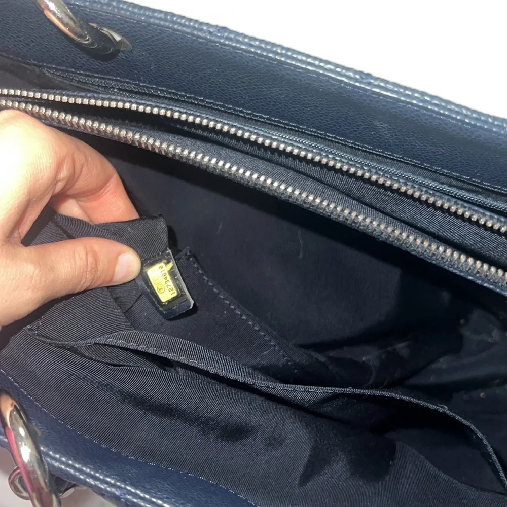 CHANEL Grand Shopping Tote Navy Blue Caviar Leather Shoulder Bag GST - Picture 7 of 10